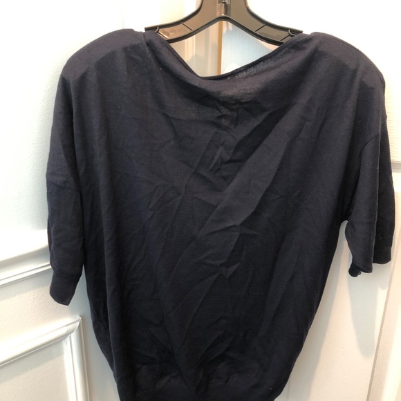 Navy blue Lanvin cashmere silk wool doleman sleeve sweater NWT, size small - Picture 5 of 9